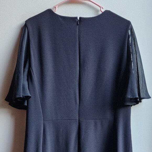 NWT Calvin Klein Black Flutter Sleeve Sheath Dress Size 18W - Picture 15 of 16